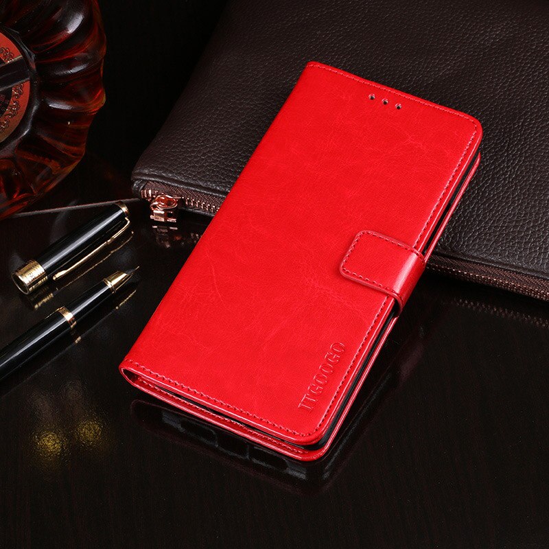 Case Voor Zte Blade 20 Smart Case Cover 5.0 Flip Leather Case Voor Zte Blade 20 Smart cover Capa Telefoon Tas Portemonnee: Red