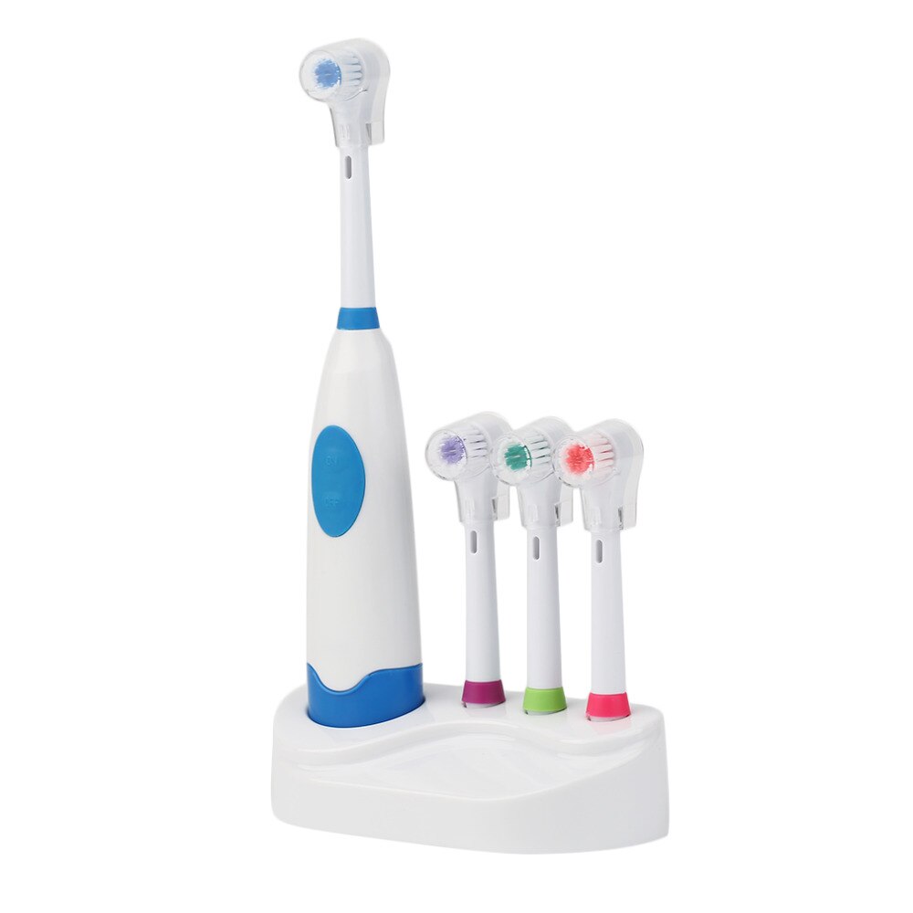 (4 Brush Heads) Electric Toothbrush with Battery Operated Teeth Brush Oral Waterproof Soft Electric Teeth Whitener Hygiene 1 set