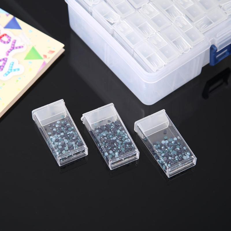 Transparante Diamant Schilderen Box Container Voor Sieraden Nail Art Accessorie