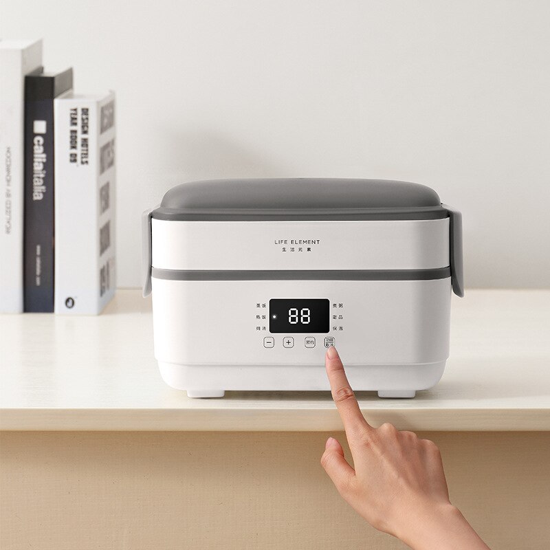 1.5L 2 layers Portable Electric Lunch Box 220V Steamer Rice Cooker Home Office Heated Food Warmer Container Meal Thermal 300W