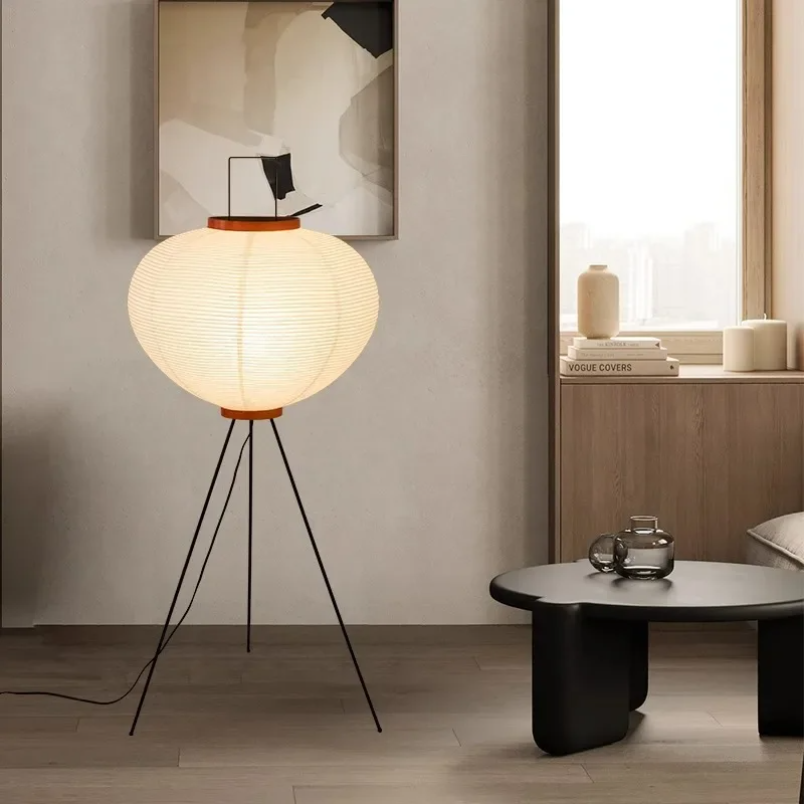 Noguchi Akari Reispapier-Stehleuchte, japanische Wabi Sabi, Jahrgang-Stehlampe für Schlafzimmer, Wohnzimmer, Haus, Nachttisch-Dekoration
