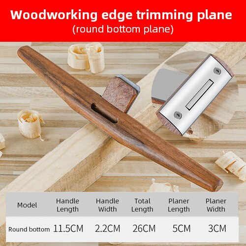 Cepillo de mano para carpintería, herramientas de recorte de borde de corte de madera con hoja cepilladora de repuesto para carpintero, avión, Spokeshave, 250mm: 260mm