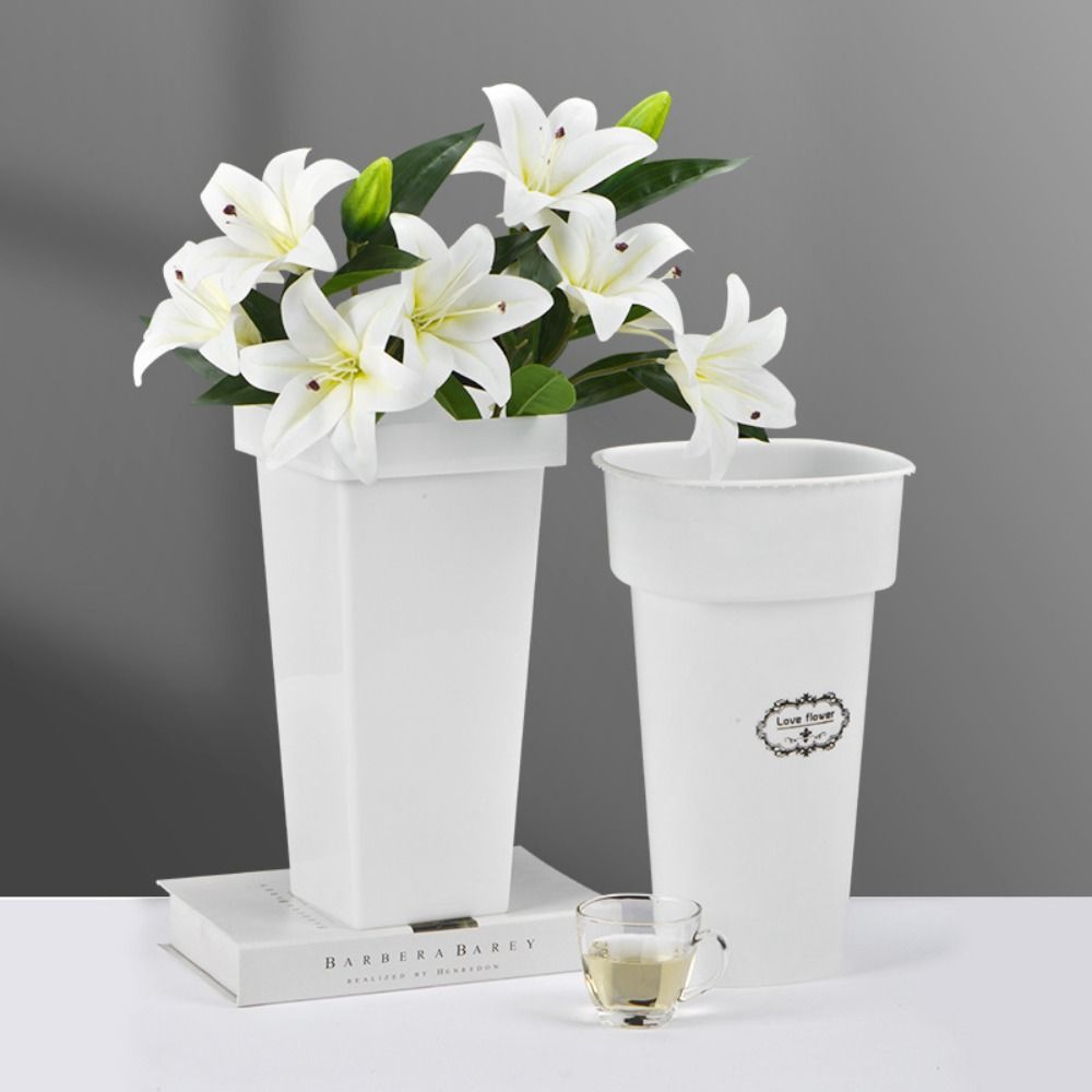 Gartenbedarf Blumeneimer aus Kunststoff, rustikale nordische Blumendisplay-Eimer, pastorale Pflanzenpflanzer, Tischdekoration