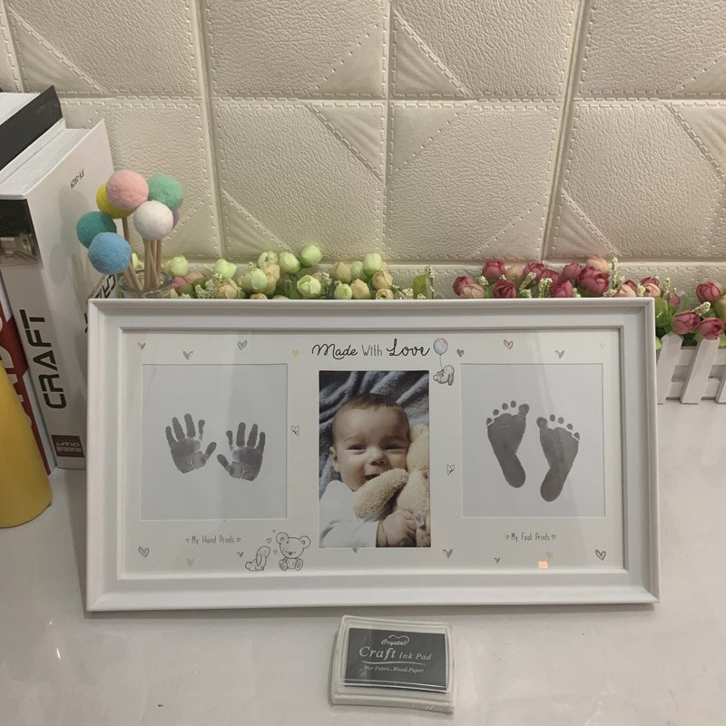Ma Première Année Cadre Photo Bébé BRICOLAGE Handprint Empreinte 12 Mois Cadre Photo Garçon Fille Mes 1 An Artisanat D&#39;encre Enfants Cadre Photo: Type 5 White