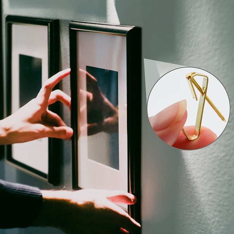 Foto Haken, 100 Stuk Foto Opknoping Kit, Inclusief 30Lb En 50Lb Foto Haken, 2 Maten Foto Haken Met Nagels