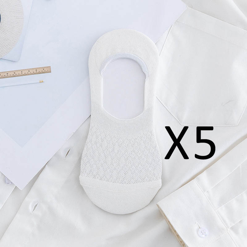 5 Pairs/Lot Invisible Candy Cotton Breathable Socks Non-Slip Mesh Women Summer Girls Casual Short Ankle Boat Low Cut Lady Sox: 2