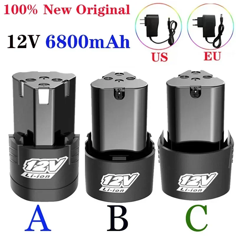 100% Original 12V 6800mAh Universal Rechargeable Battery For Power Tools Electric Screwdriver Electric drill Li-ion Battery