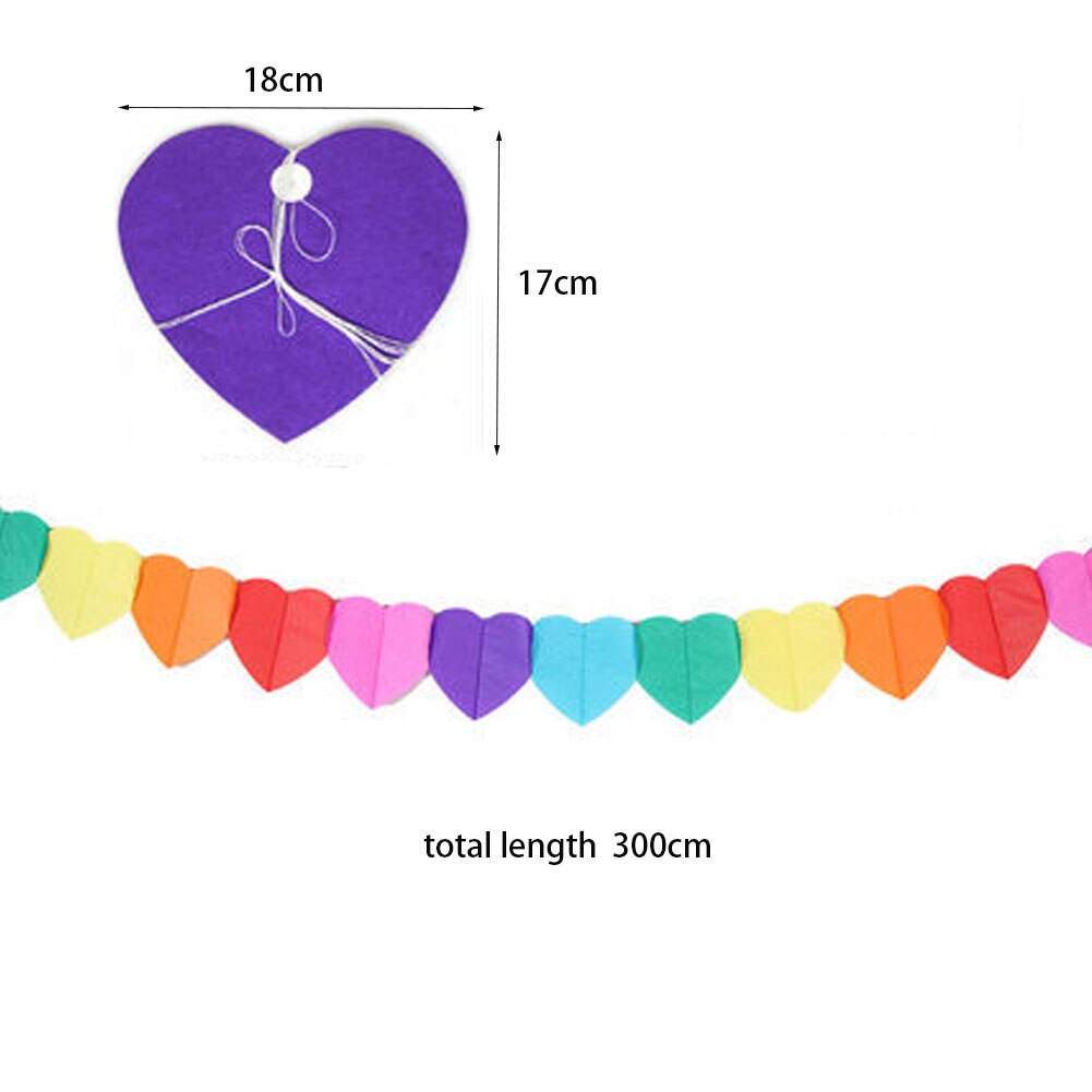 Guirlande de papier coloré en forme de cœur et de papillon pour la maternelle, bannière, drapeau, décoration murale suspendue, dessin animé, ornements pour chambre d'enfants,: 8