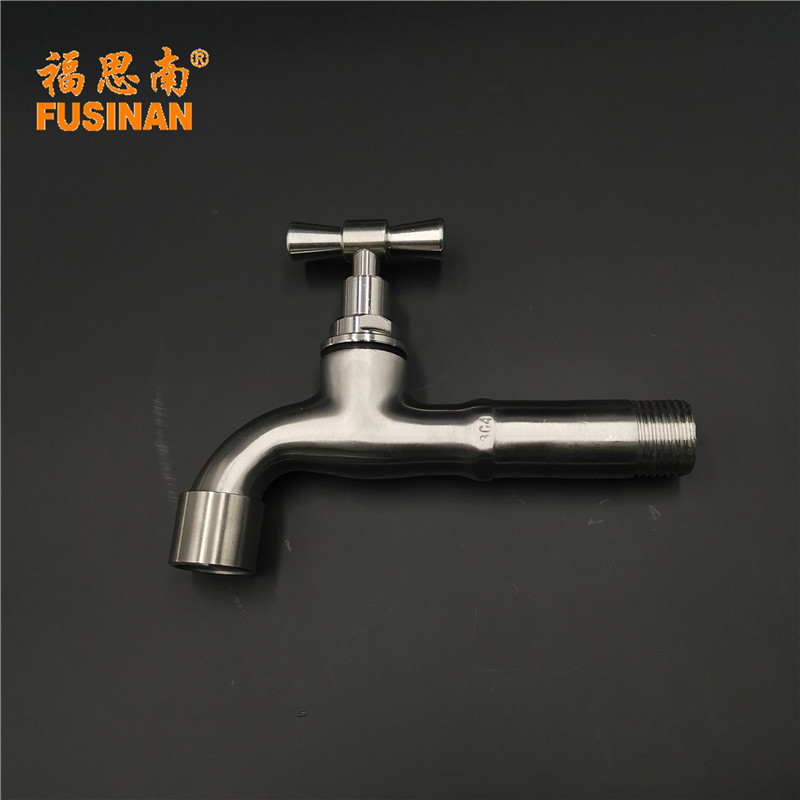 304 Stainless Steel Garden Faucet Wall Mounted Brushed Outdoor Bibcock Garden Wash Basin Mop Faucet Torneira Parede G1/2': Yellow