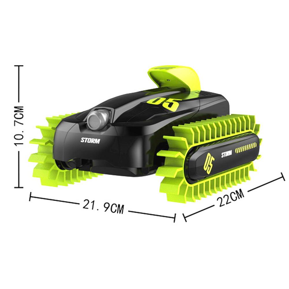 RC 6CH Amphibious Vehicle Shape 360 Degree Rotating Deform Toy Variable Boat Surface Walking: Green