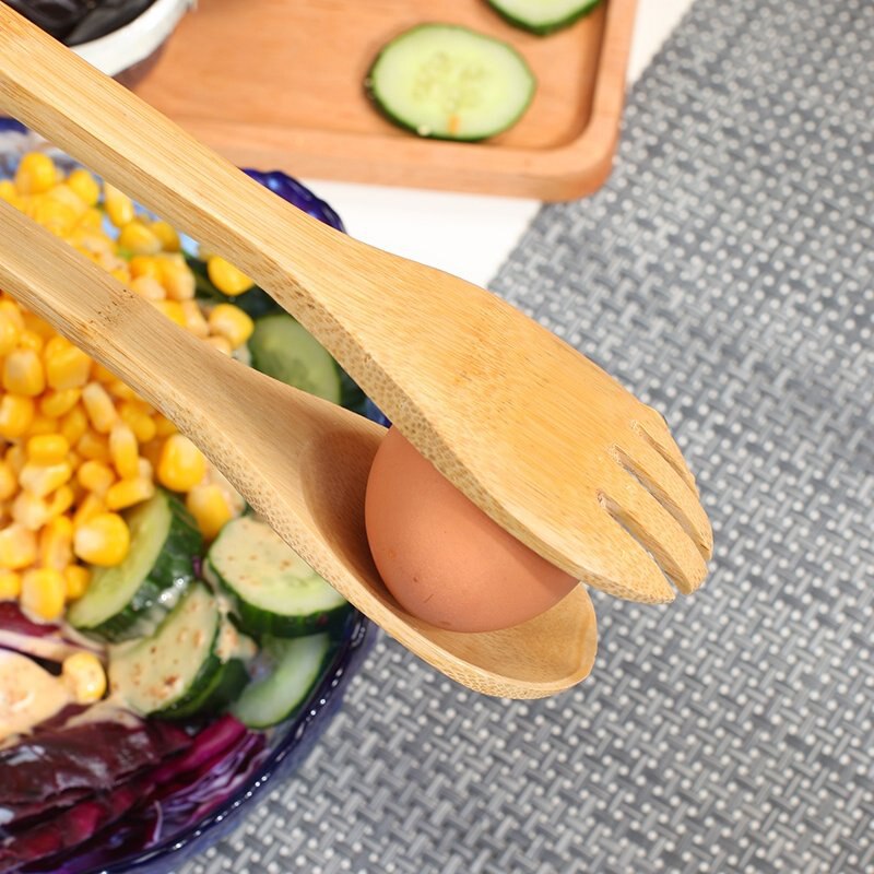 Bamboe Keuken Tang Hout Voedsel Toast Dienst Tang Serveren Voorgerechten Desserts Salades Brood Barbecue Pastry Klem Pincet Clip