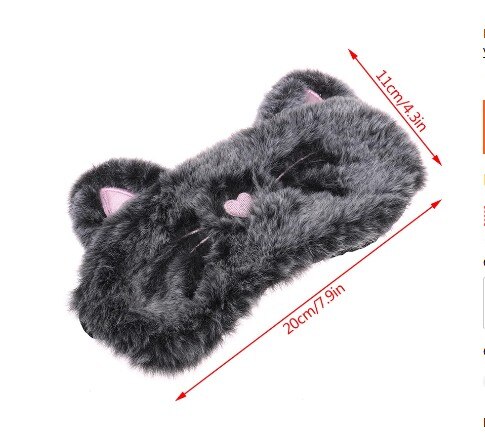 Baumwolle Fuchs Augenklappe Schlaf Augen Maske Eyeshade Travel Schlaf Maske Niedliche Auge Abdeckung Rest Auge Band Schlaf-beihilfen Kinder Auge augenbinden: Grau