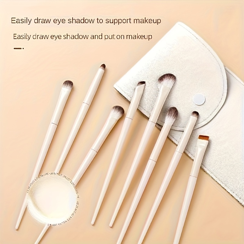 5-delige premium set oogschaduwkwasten, inclusief precisiekwasten voor het aanbrengen van make-up op de wenkbrauwen en voor fijne details – met nylonharen en een handvat van ABS-kunststof, het perfecte cadeau voor liefhebbers van make-up.