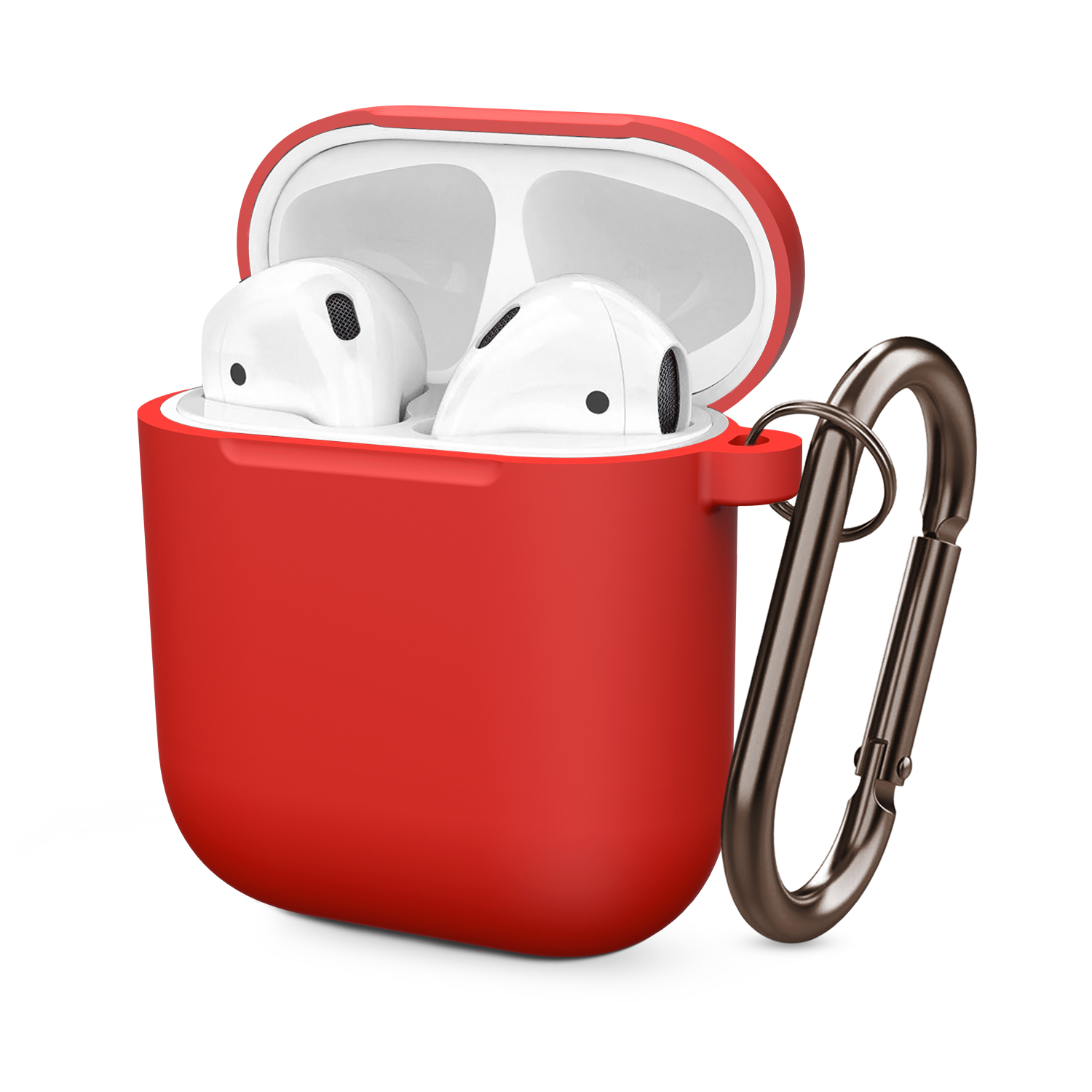Siliconen hoes met haakafdekking voor Apple Airpods 1e 2e generatie 1 2 Beschermende schokbestendige draadloze koptelefoonhoes Oplaaddoos Zakken: Sky Blue