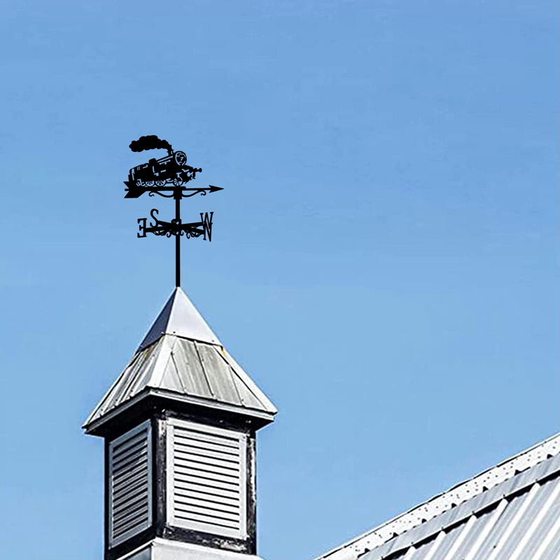 Steam Train Silhouette Weather Vane Weathervane Weathercock For Garden Patio Yard Ornament
