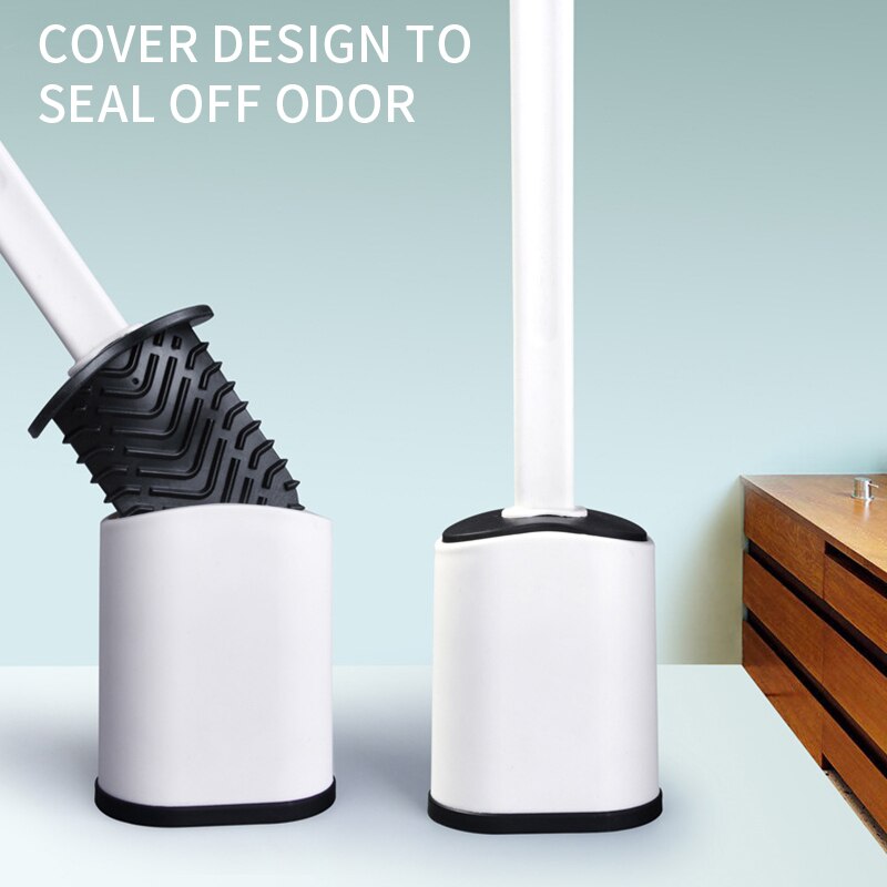 Muur Bedrag Siliconen Wc Borstel Zachte Borstel Toiletborstel Houder Set Accessoires Schoonmaken Tool Duurzaam Plastic Rubber