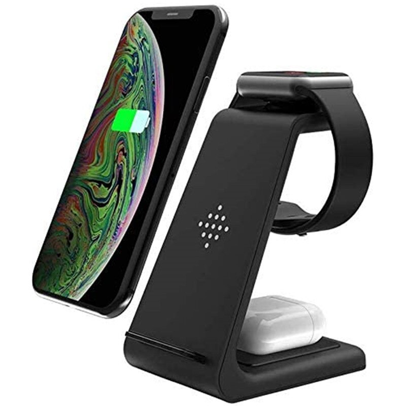 3 In 1 Draadloze Oplader Pad Docking Station Voor Iphone 11 Pro Xs Max Xr X 10 8 Airpods pro 1 2 3 Horloge Snelle Dock Opladen