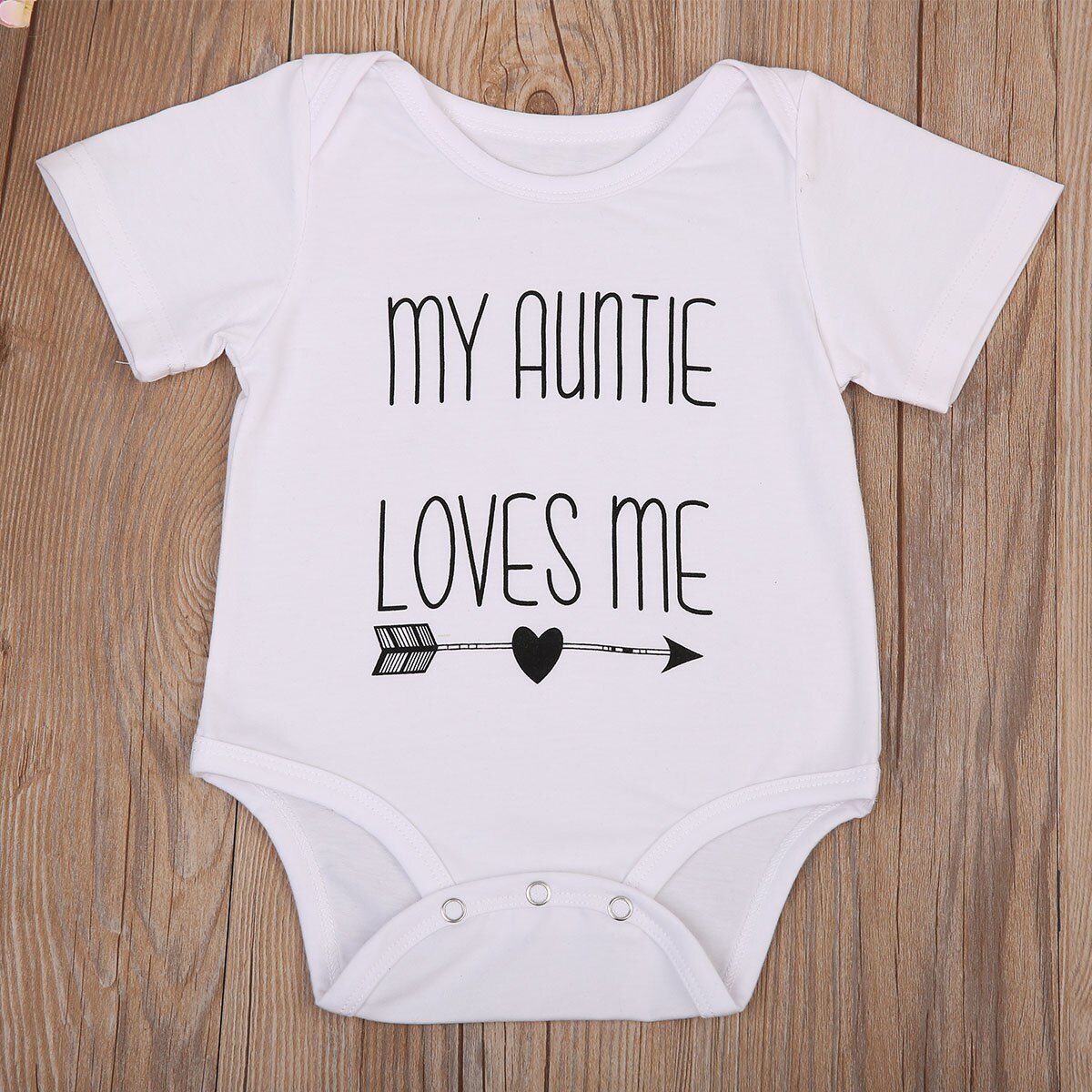 Mijn Tante Loves Me Print Unisex Een Stuk Bodysuit Voor Baby