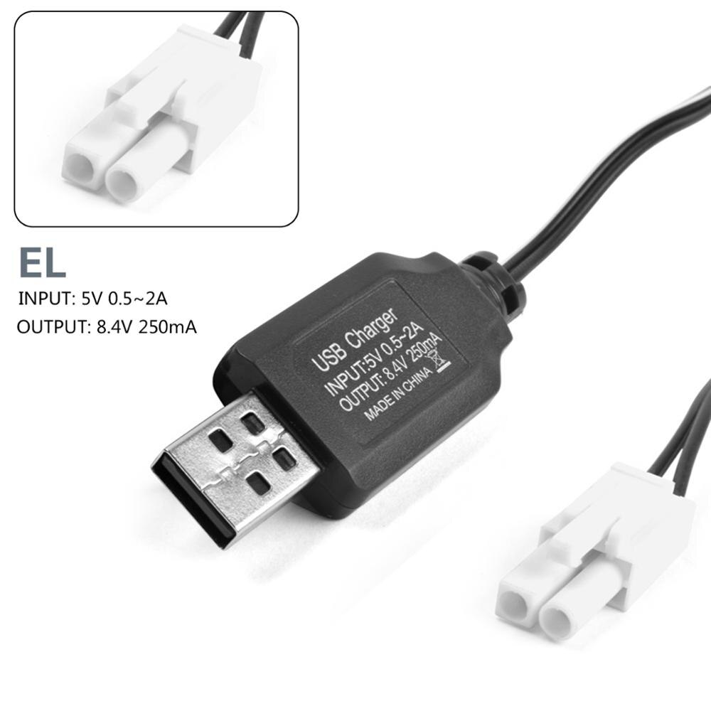 USB Ladekabel 250mA 9,6 V Batery Ni-CD/Ni-Mh Akku Ladegerät SM JST EL KET 2P 3P 3,5 Stecker Stecker Adapter: EL