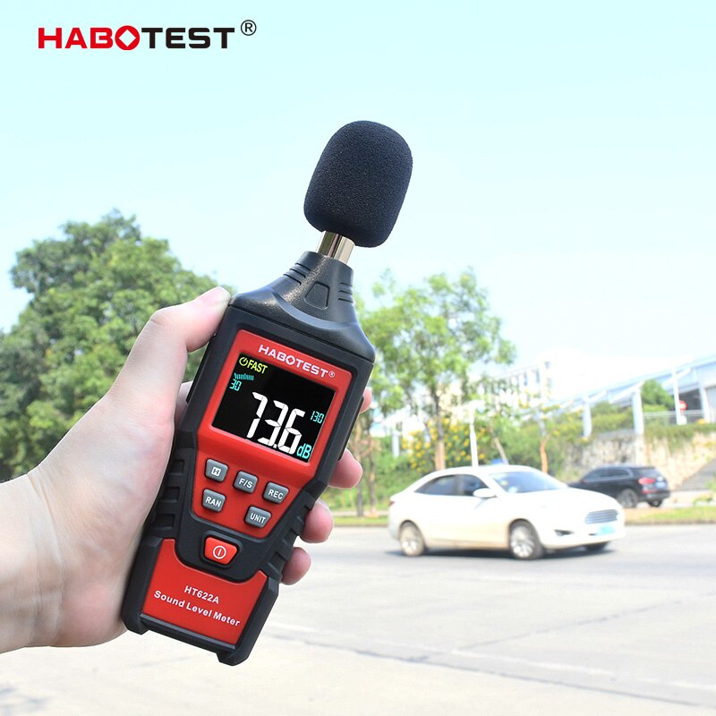 Digital Sound Level Meter HT622B LCD Display Noise Measure Instrument HT622B Audio Decibel Monitor 30-130DB