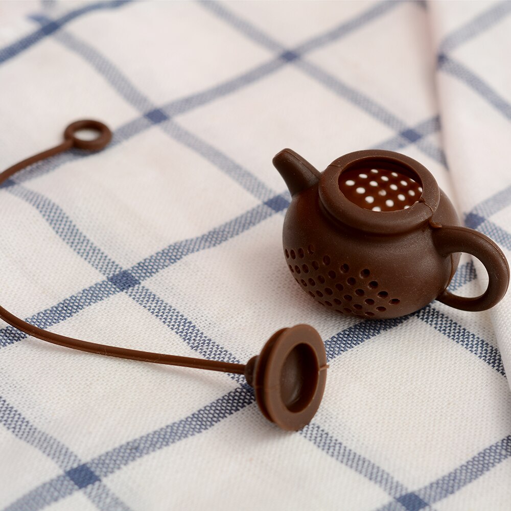 1Pc Silicone Tea Bag Tea Filter Super Cute Teapot Shaped Tea Infuser