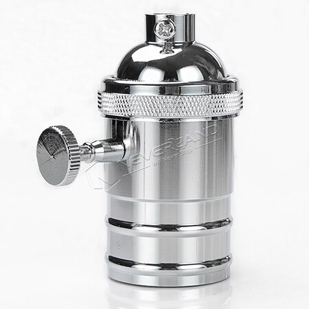 Vintage E27 Lamphouder Loft Industriële Stijl Messing E27 Socket Edison Lamphouder Base Voor Hanger Plafondlamp: Silver