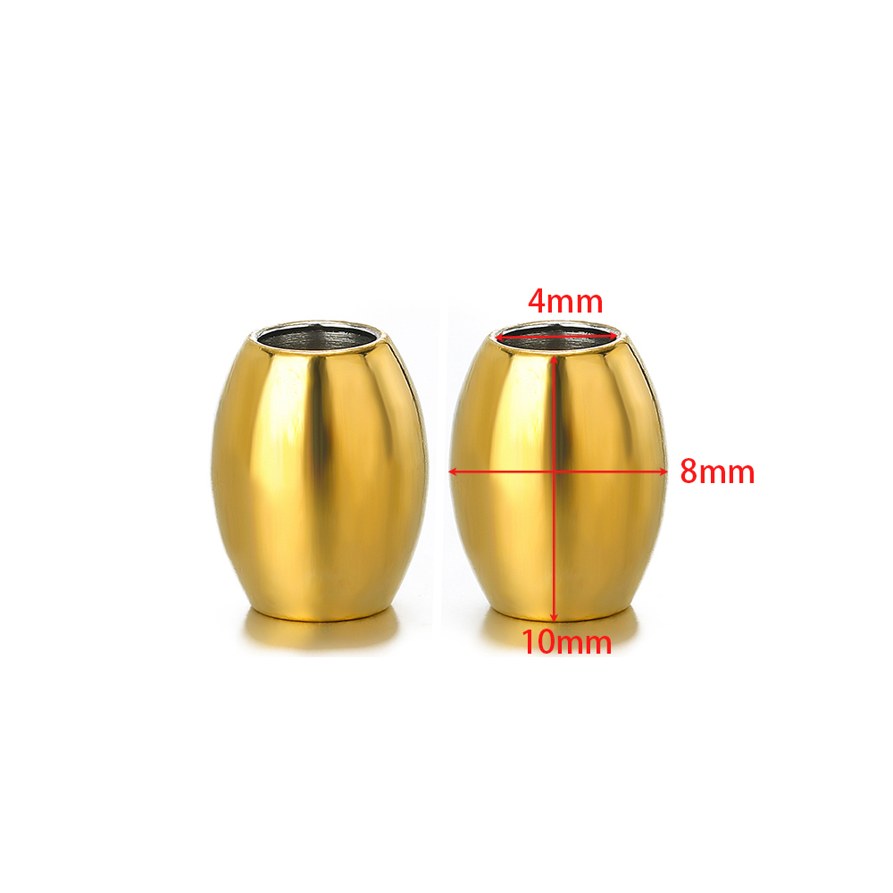 50 stuks 18k vergulde roestvrijstalen ovale cilinderkralen spacer losse kraal voor doe-het-zelf armbanden ketting sieraden maken bevindingen: YELLOW
