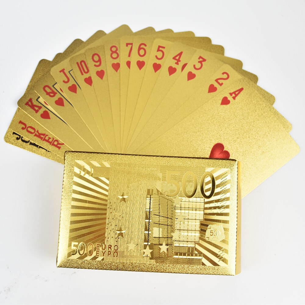 Guld spillekort 500 euro vandtæt plastik magisk kort til bar spil