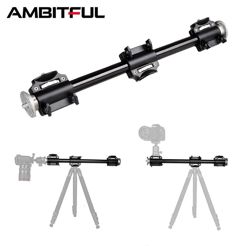 Aluminium 3/8 Schroef Vier Hoofd Mounts Kruis Arm Ondersteuning Statief Rock Solid Cross Bar Side Arm Voor Photo Studio Camera voor Licht