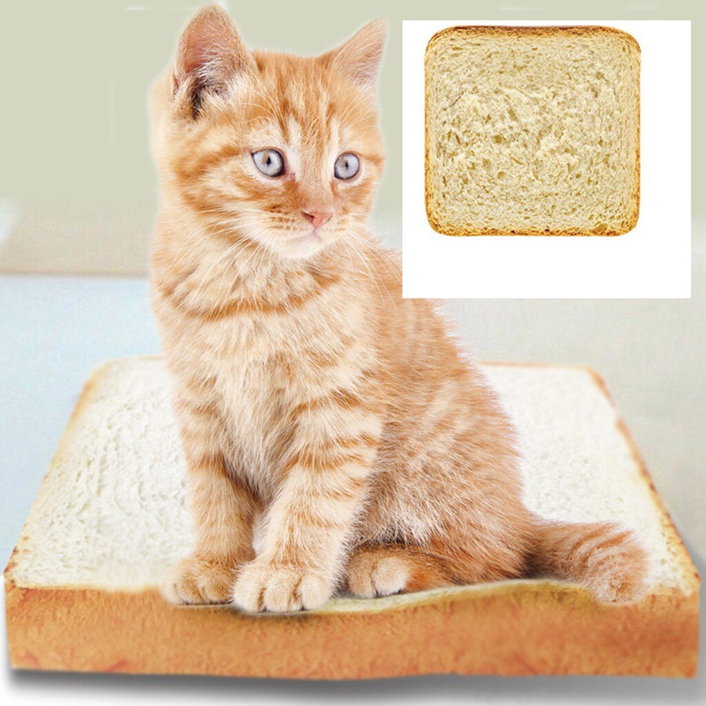 Pet Bed Dog Cat Mat Blanket Kennel Durable Soft Bread Poached Eggs Mats Four Seasons Durable Soft Toast Bread And Poached Eggs