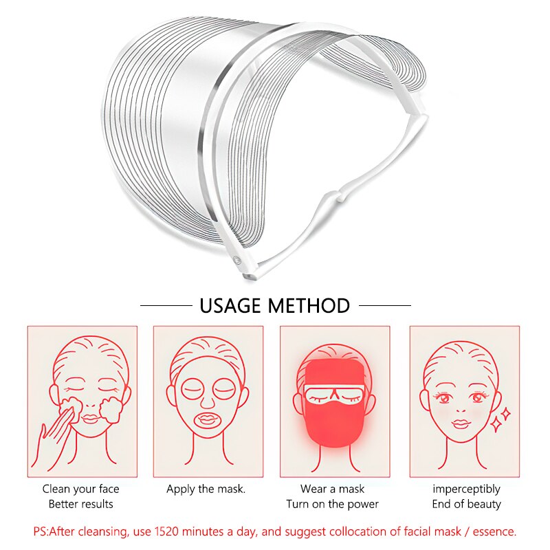 DIOZO Light 3 Colors Led Facial Mask Women Face Beauty Face Care Led Mask Therapy Light Whitening Firming Skin Wrinkle Removal