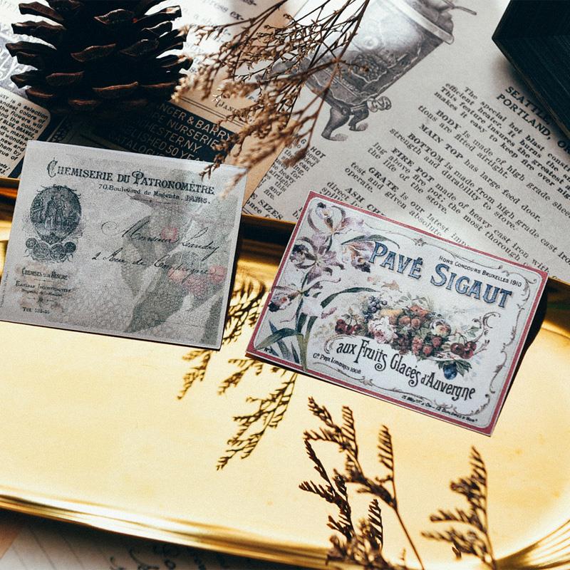 10Pcs Vintage Français Étiquettes Billets Autocollants - DIY Artisanat Scrapbooking Album Junk Journal Planificateur Décoratif