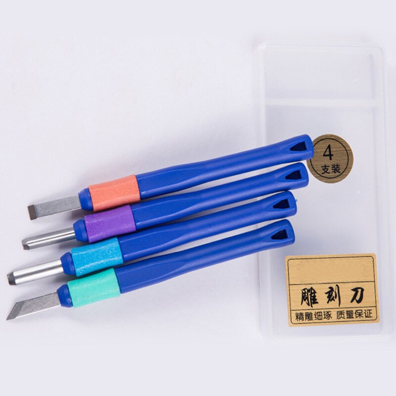 3-5pcs/Set Plastic Hand Wood Carving Tools Chip Detail Chisel Set Knives Tool for Woodworking Hobby Artist Crafts Cutting: 4pcs