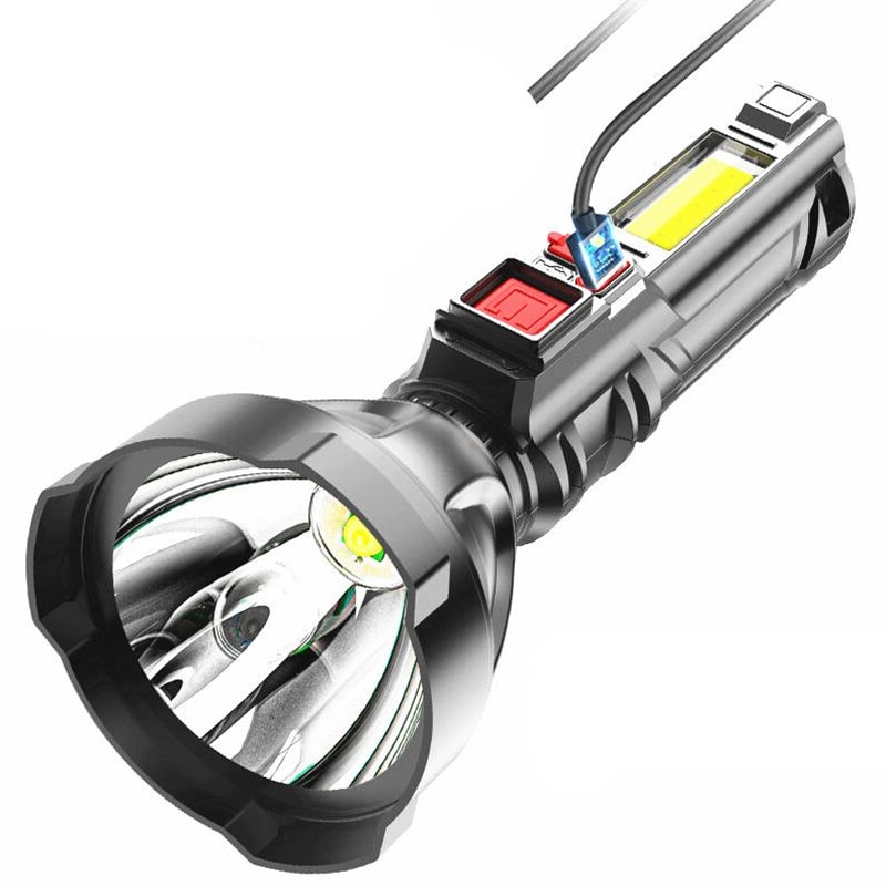 Year Style Flashlight Mini Portable Lamp With Built-in Battery USB Rechargeable COB LED Flashlight Torch light