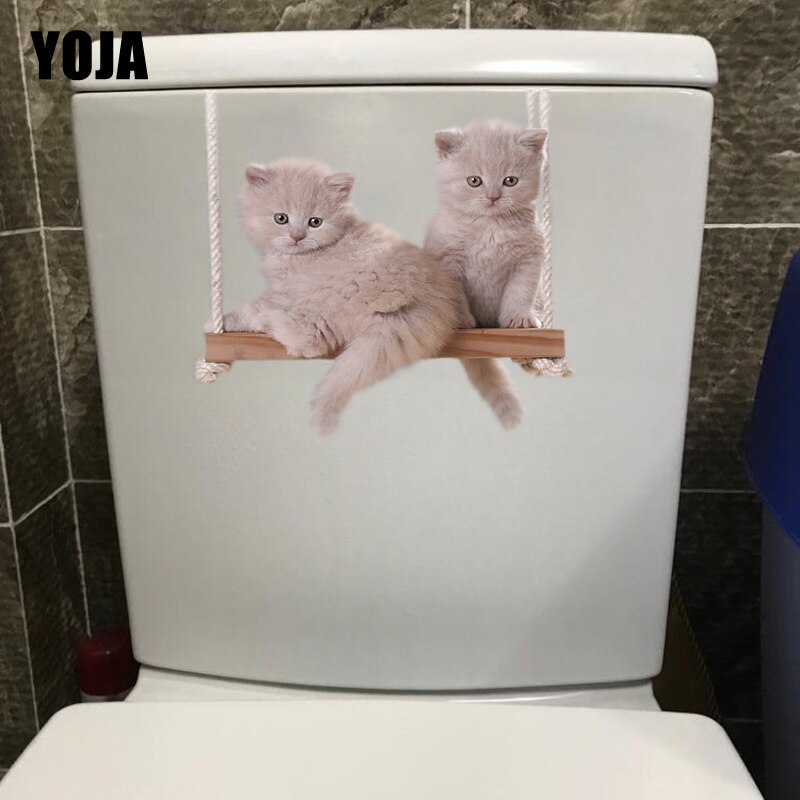 YOJA-calcomanías de arte moderno para niños, 21,8x19,8 CM, decoración de pared para dormitorio, pegatinas para inodoro, T1-0175