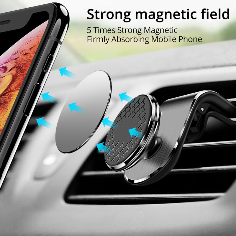 360 Metalen Magnetische Auto Telefoon Houder Voor Samsung S20 Huawei P40 Xiaomi 11 10 Magneet Gps Mount Houder Stand Voor iphone 12 11X7