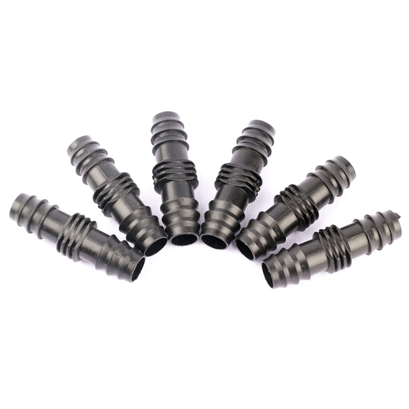 20pcs DN16 Straight Trough Barbed Connectors Micro Drip Irrigation Pipe Fittings Garden Outer Diameter 16mm Soft Pipe Connectors
