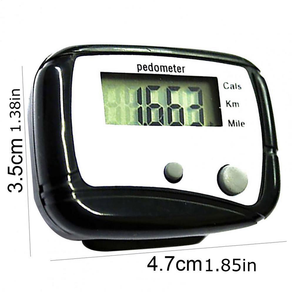 Compteur de calories de marche, affichage numérique LCD, Distance de marche, podomètre Miles/Km, compteur de pas léger avec Clip: Black