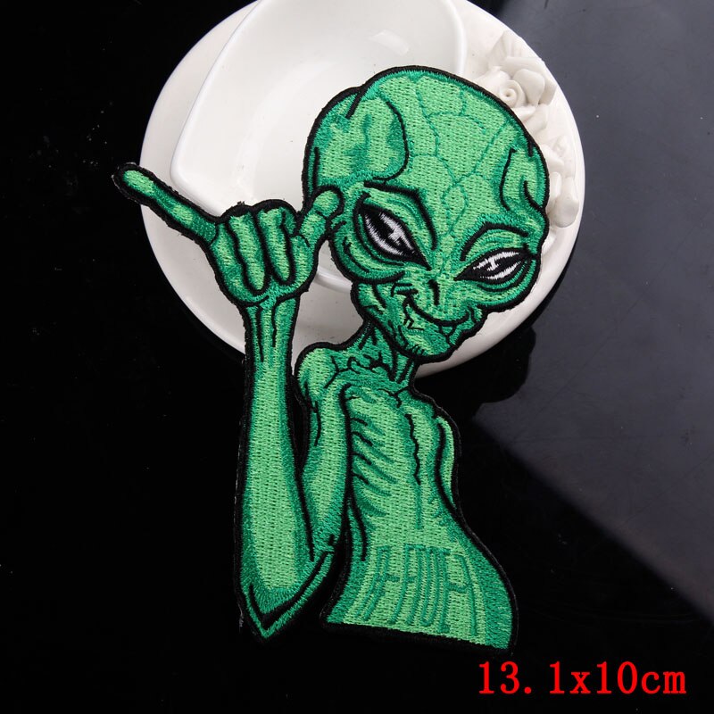 Diy Alien Patches Ijzer Op Patches Voor Kleding Borduren Patch Ufo Applicaties Custom Planet Stickers Strepen Badges Op Kleding
