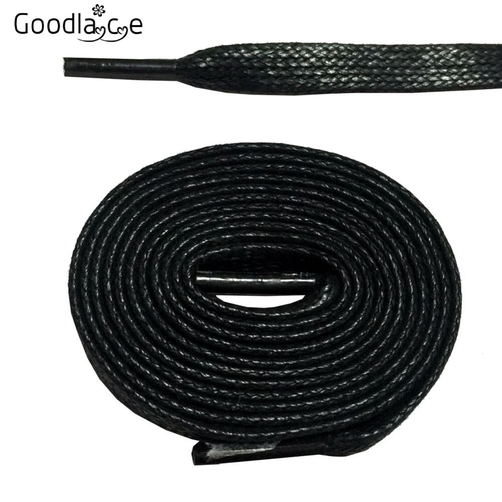 7mm wide Flat Waxed Shoelaces Unisex Cord Cotton Shoe Laces for Canvas Dress Shoes 120cm / 47"