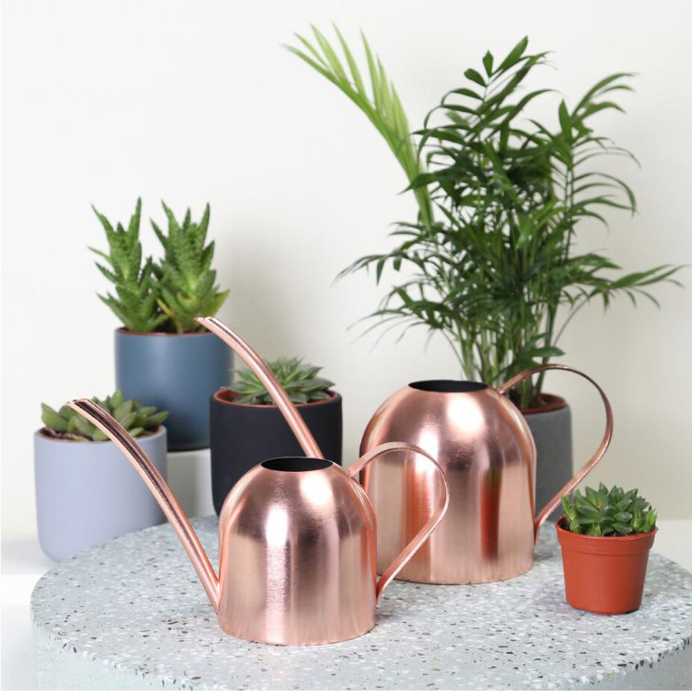 500ML Stainless Steel Long Mouth Watering Pot Green Plant Watering Can Golden Small Watering Gardening Tools Control Water