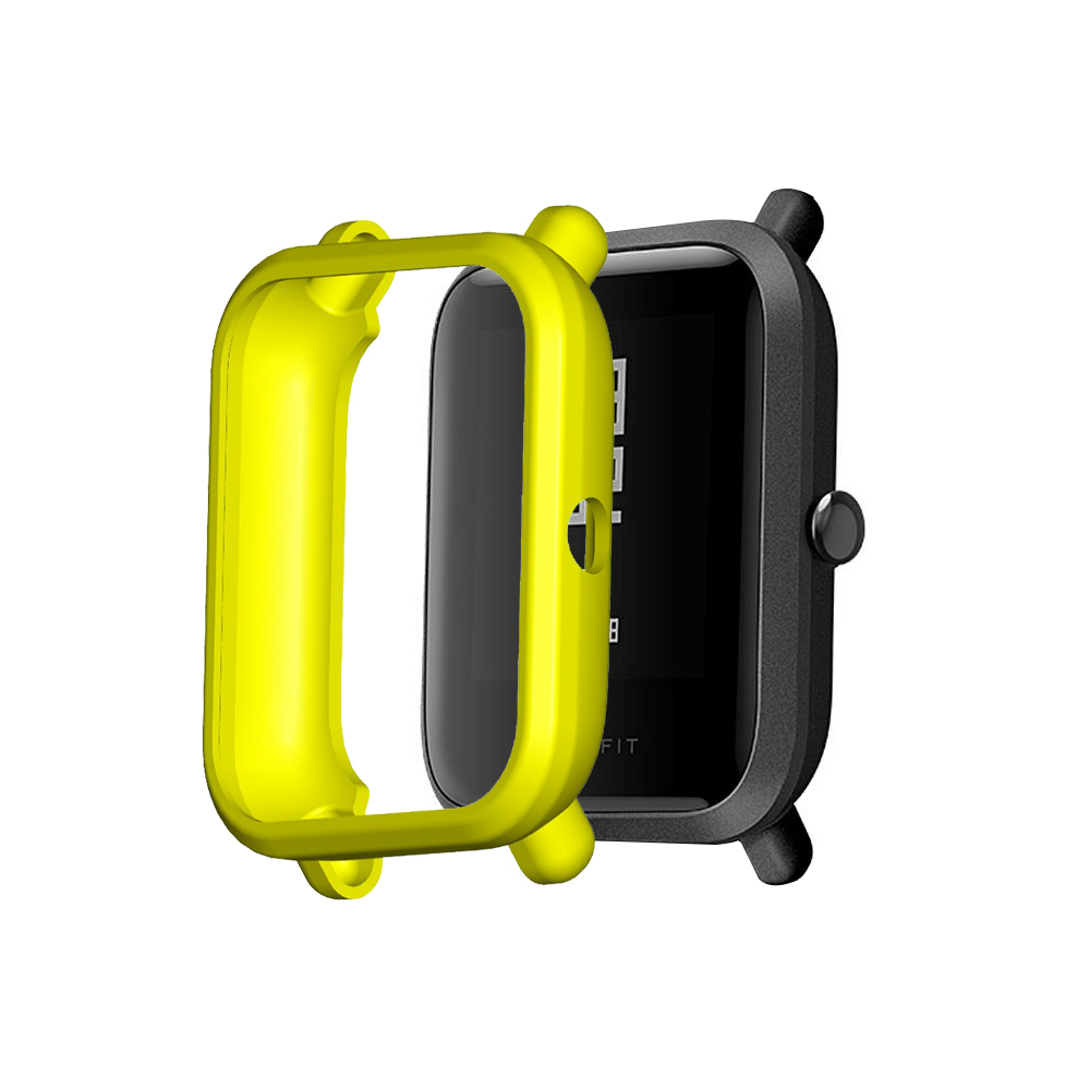 Funda protectora FIFATA de TPU para Xiaomi Huami Amazfit Bip S/Bip, funda a prueba de golpes para relojes inteligentes Amazfit Bip Lite 1S / 2: Amarillo / For Amazfit Bip S