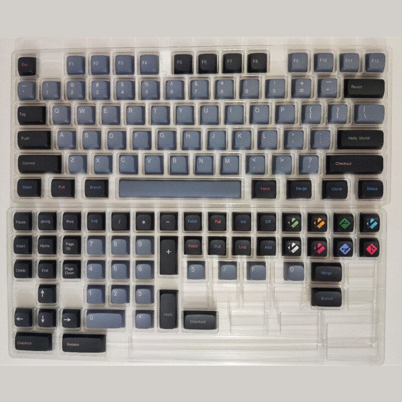 Cool Programmer Theme Keycaps 123 Keys XDA Profile PBT Sublimation For MX Switch Mechanical Keyboard: Black-123 Keys