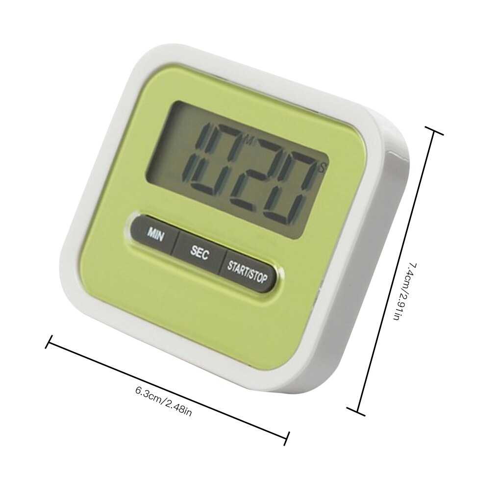 Kitchen Timer LCD Display Countdown Alarm Cooking Baking Digital Timing Alert 0 to 99 Minutes 59 Seconds Digital Kitchen Timer: Green