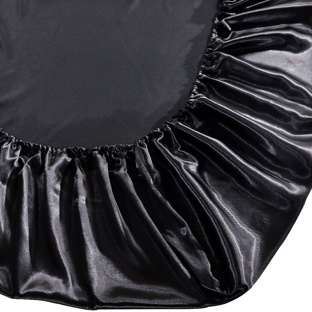 Satin soie Drap Housse sur élastique couleur unie protège matelas draps de lit sur bandeau élastique Drap Housse de Matela Queen King