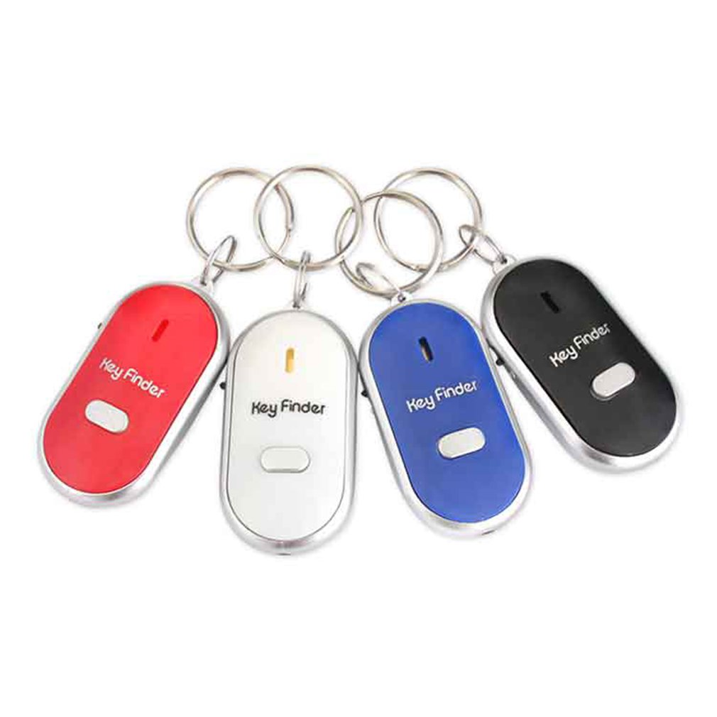 LED Whistle Key Finder Flashing Beeping Sound Control Alarm Anti-Lost Key Locator Finder Tracker with Key Ring