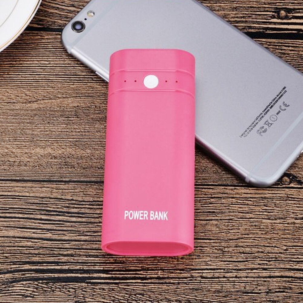 LED Light Power Bank Case 2A USB Ports DIY Battery Charger Box DIY for Samsung Xiaomi Huawei Mobile Phone Fast Charging 4 color