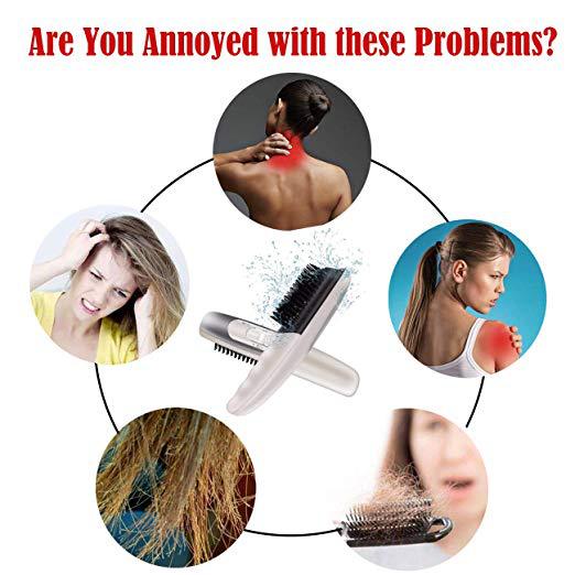Multifunctional electric vibration massage comb head scalp meridian massage comb portable household vibration health comb