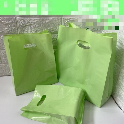 50 Stuks Dikke Plastic Zakken 15X25X3Cm Effen Kleur Sieraden Verpakking Tassen Winkelen Plastic Bag met Handvat: 2