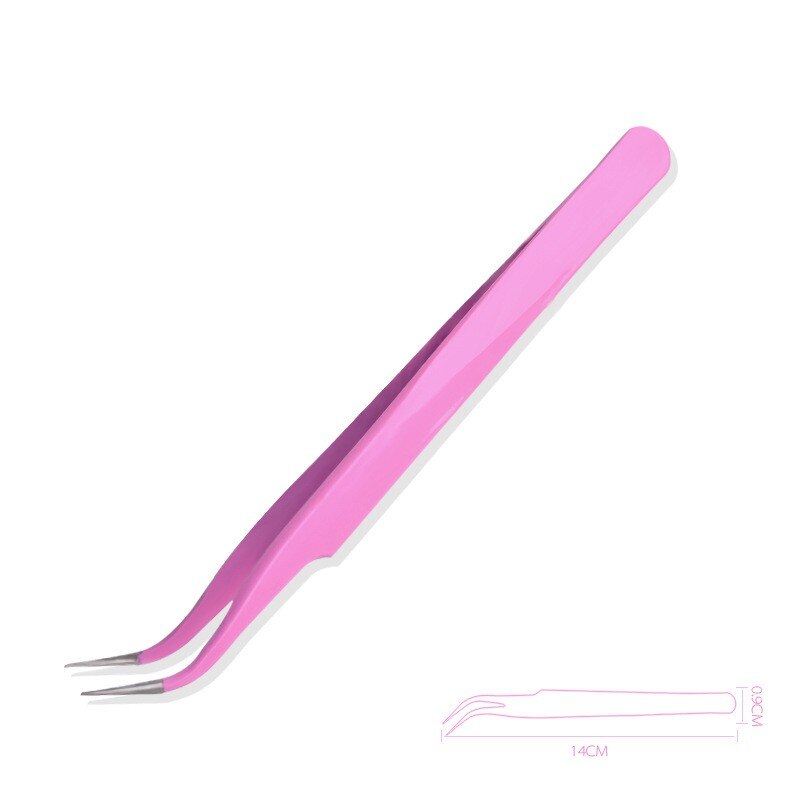1 st rostfritt stål raka böjda nypor klämma pincett antistatisk akryl gel nagel strass ädelstenar plocka självkonst verktyg: 2